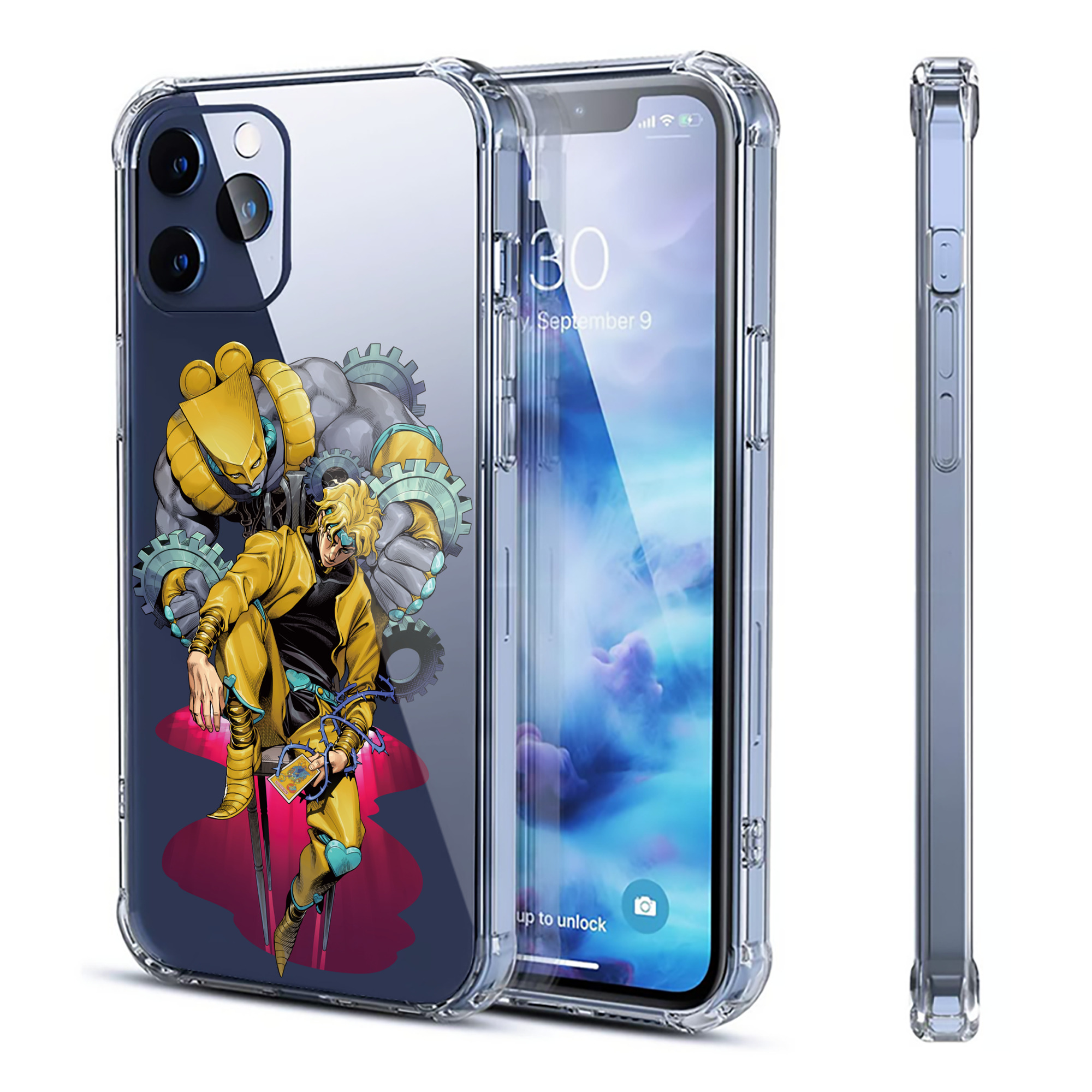 （画像用） ジョジョの奇妙な冒険 ディオ?ブランドー JoJo's Bizarre Adventure Dio Brando 【iPhone 12シリーズ対応】透明スマホケース（クリアソフトケース）